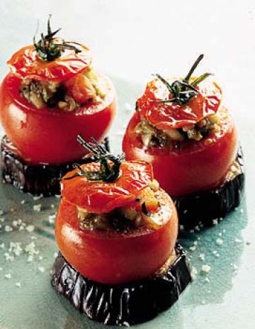 Tomates au caviar d'aubergine 