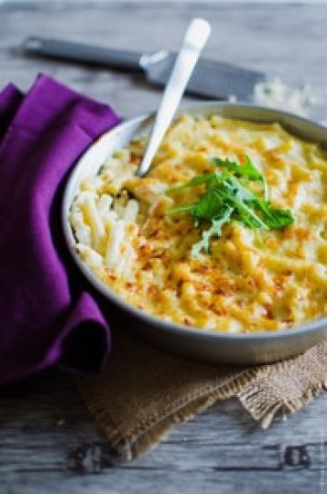 Gratin de macaronis aux trois fromages